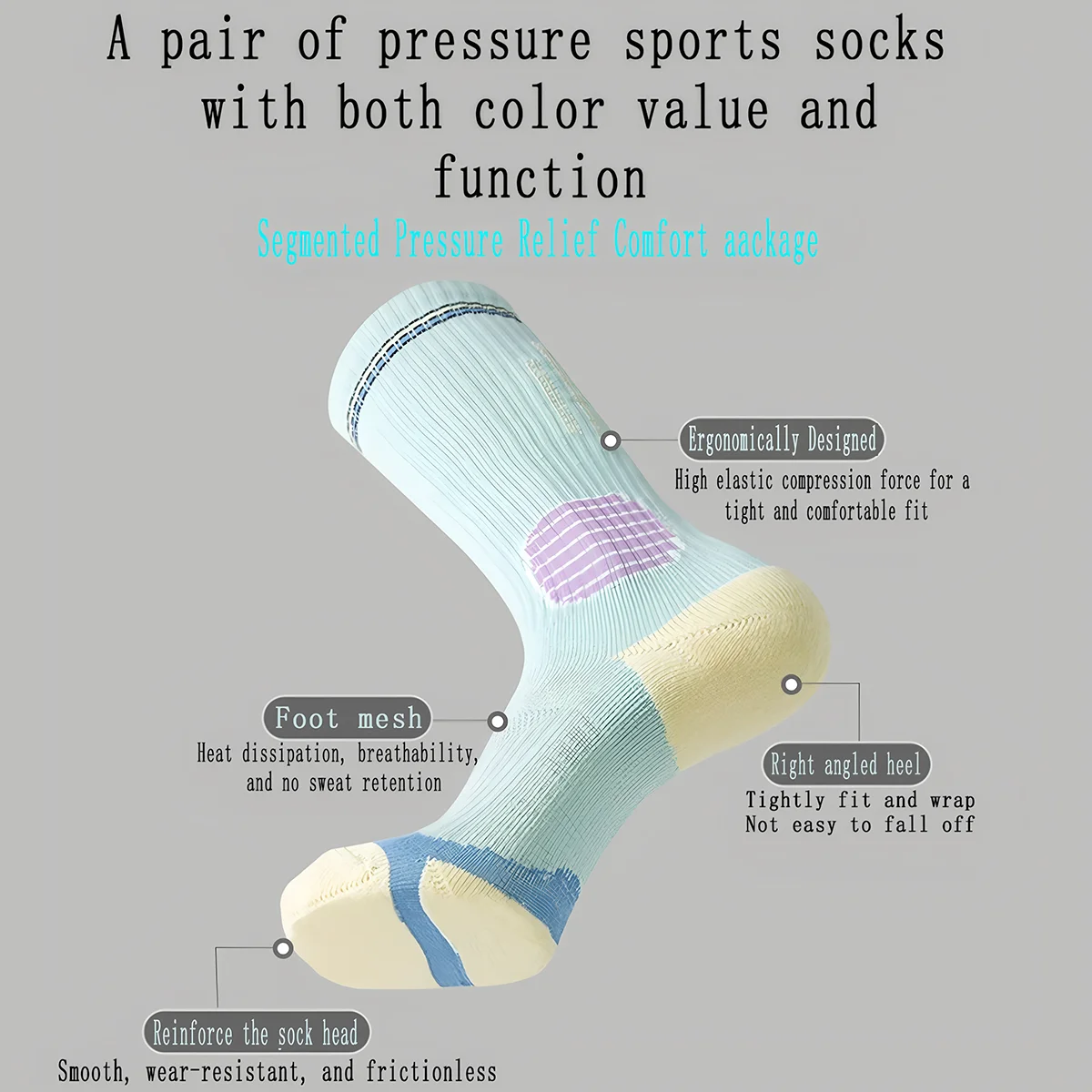 Chaussettes de sport pour femmes, chaussettes de pression de fitness professionnelles à tube long, adaptées aux chaussettes de mollet pendant l'exercice, chaussettes élastiques