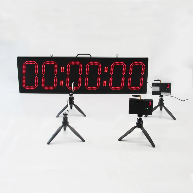 

Large Wireless Timing System Timer 6 Digits Stopwatch Countdown Clock LED Training Race Timer