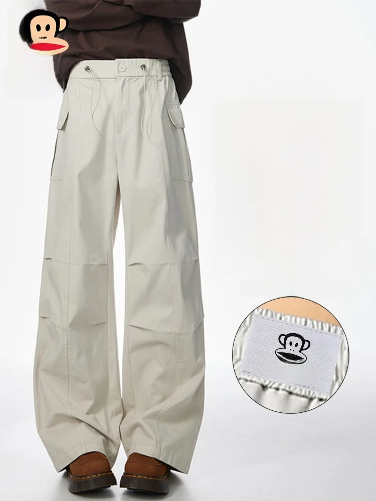 

PaulFrank Men's Casual Cotton Trousers Loose Straight Leg Workwear Long Pants Comfortable Loose Fit American Sle Autumn