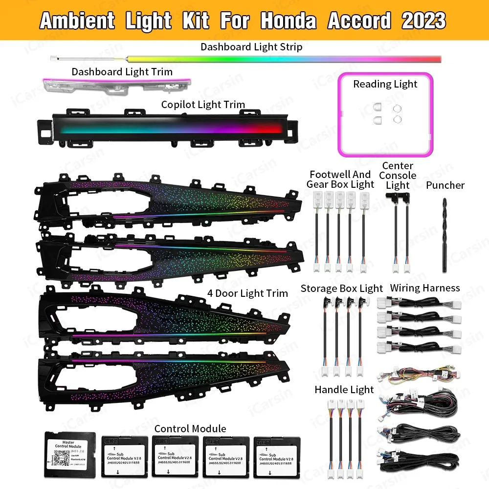 

Star Dynamic Ambient Lighting for Accord 11th Gen Interior LED Light Door Trim Panel Replacement Accessories