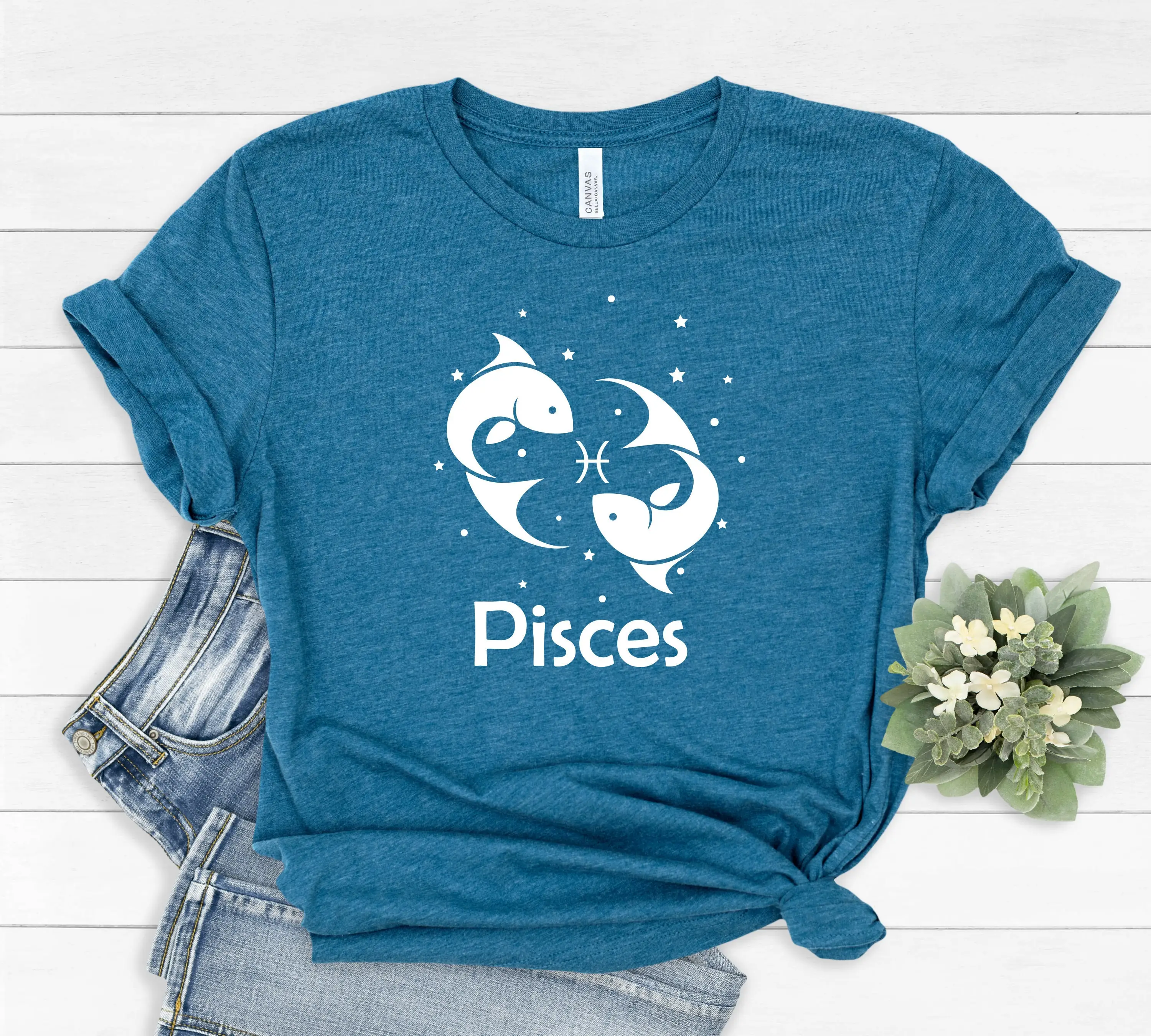 Pisces T Shirt s Zodiac Horoscope Birthday Astrological Sign for Women