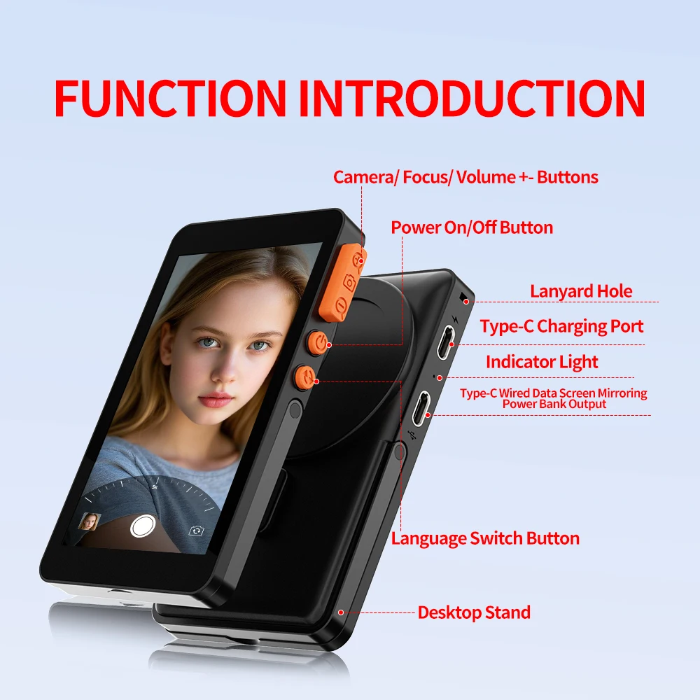 Magnetic Phone Selfie Screen for Smartphone Rear Camera Selfie Assistanc for Smartphone Selfie Vlog Live Stream Video Recording