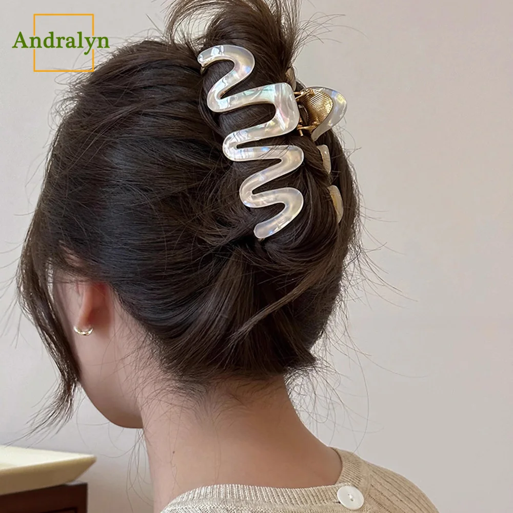 

10.5cm Metal Wave Hair Clips For Women Hairpin Colorful Hair Claw Clip Hair Accessories Fashion Girls Headwear