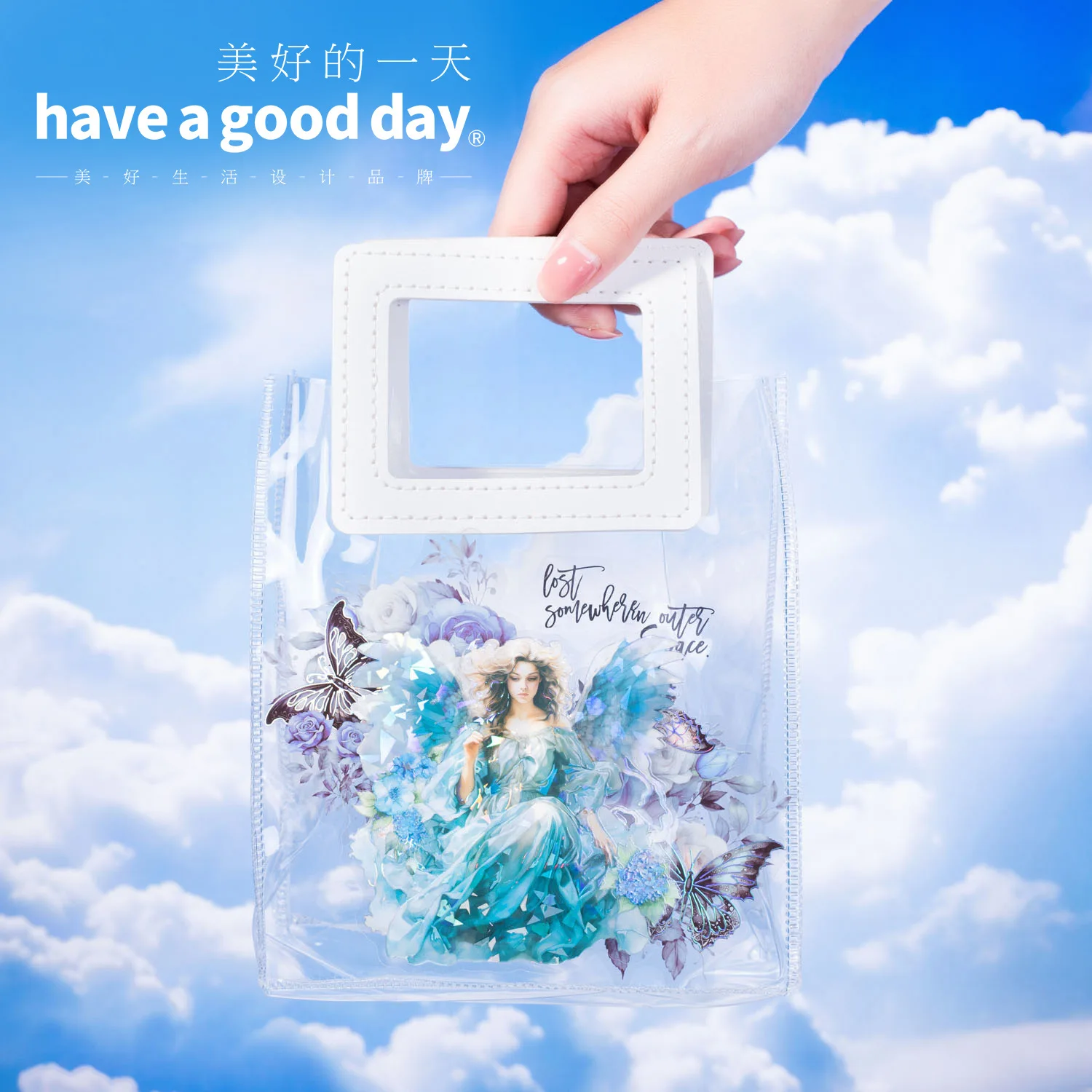 ملصقات ملاك ليزر PET ، لاصق إبداعي ، دفتر يوميات حساب يدوي ذاتي الصنع ، ملحقات سكرابوكينغ ، ملصق متنوع ، 5 * * #3