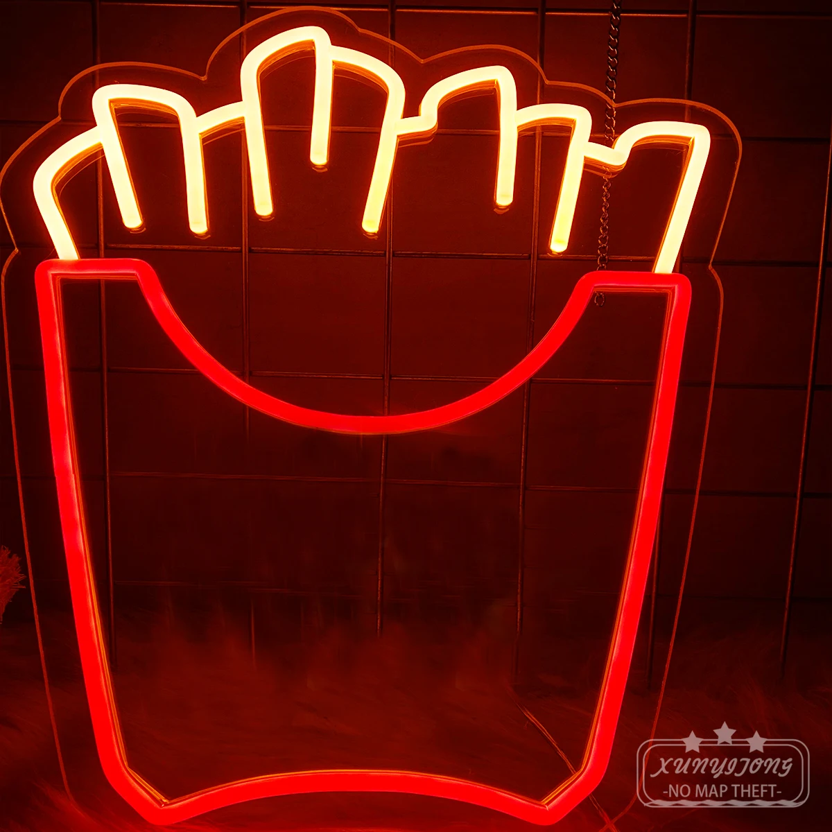 

French fries shape neon apply to French fries burger shop, shops, restaurants bar led neon make your shop more attractive