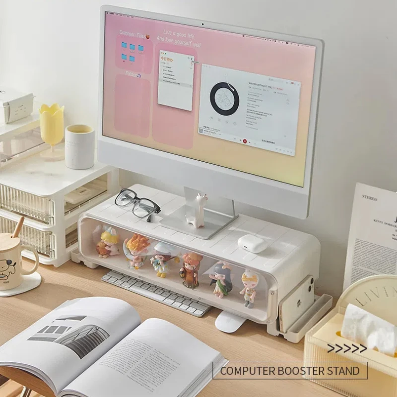 

2025 New Hand-Made Blind Box Storage Display Box Computer Reinforced Partition Office Desktop With Drawer Multifunction