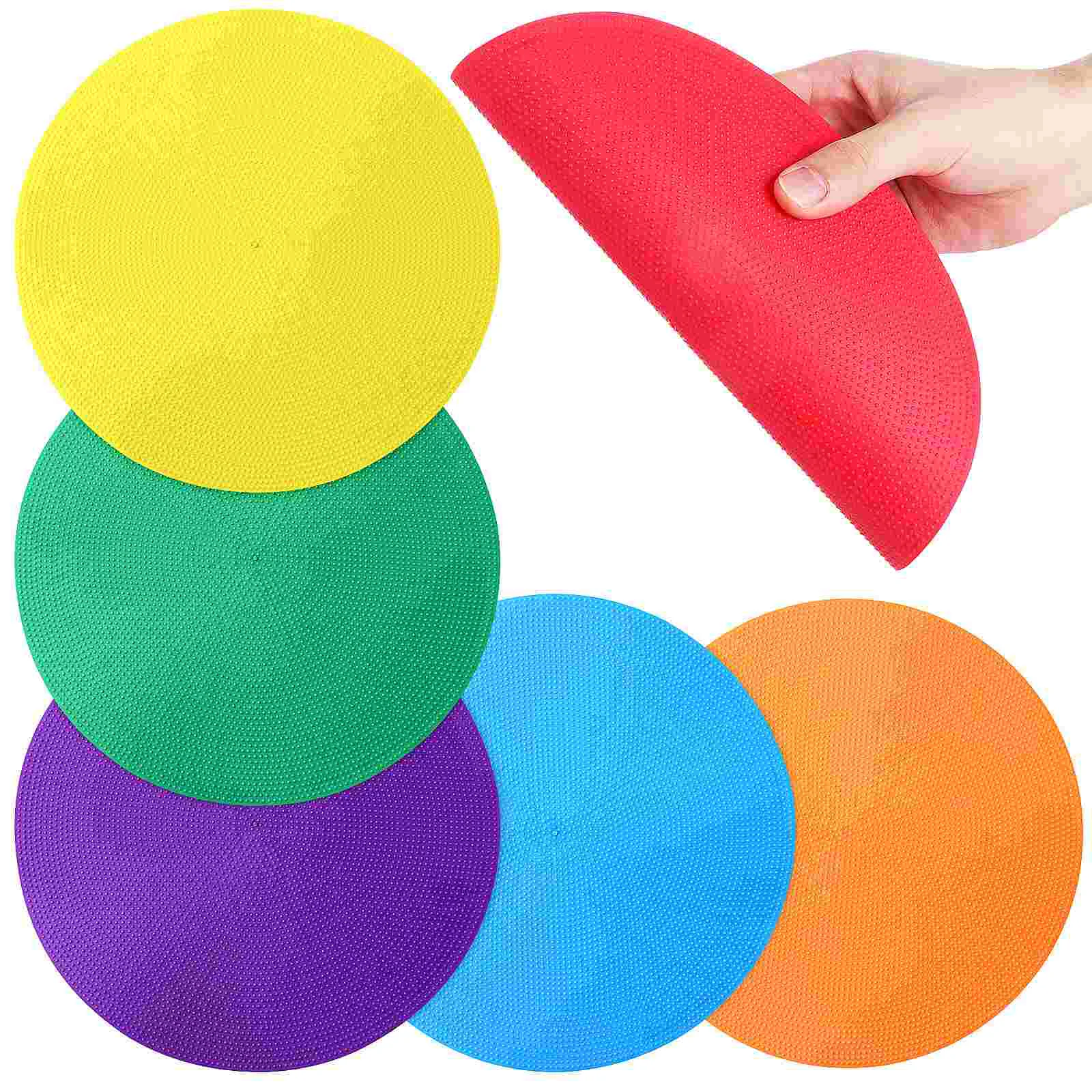 

6 Pcs Logo Plate Floor Markers Round Carpet Spots Classroom Sports Training Agility Equipment Vibrant Dots Dance Positions