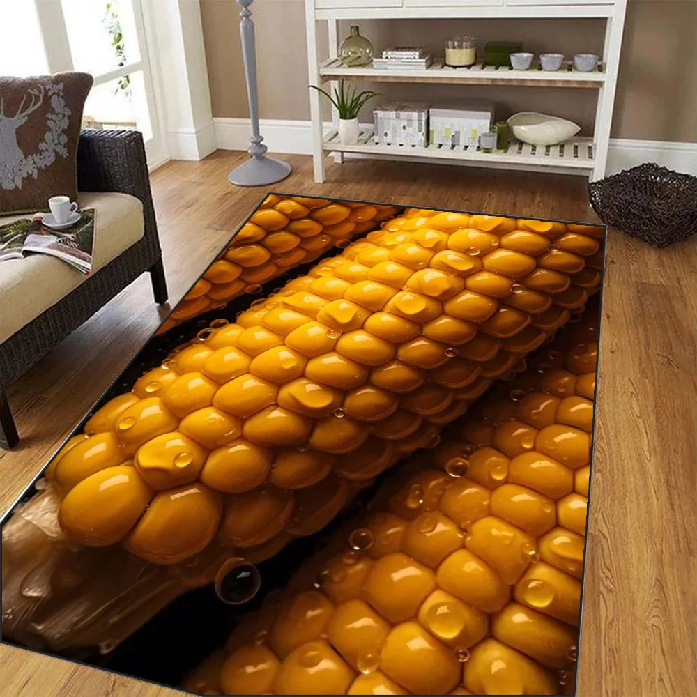 Large Realistic Yellow Banana Pattern Carpet for Living Room Bedroom Soft Anti Slip Washable Natural Fruit Style Home Decor Rug