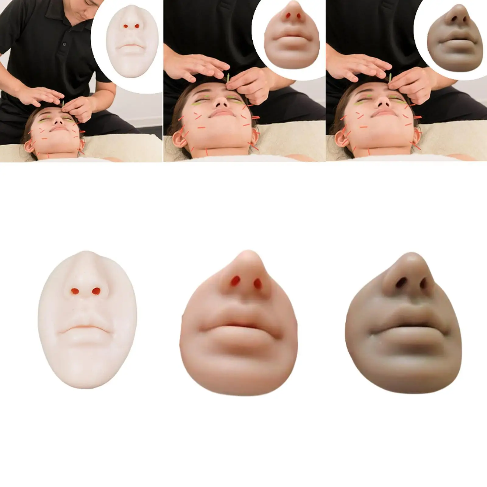 ซิลิโคนจมูกปากรุ่นปากรุ่นการศึกษาแต่งหน้าเจาะฝึกผิว
