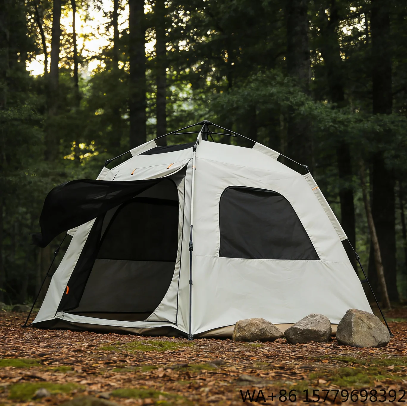 Customizable Portable Outdoor One Bedroom Hexagonal Tent Complete Set. Oxford Fabric Thick Camping Tent 5-6 Person Four-season.