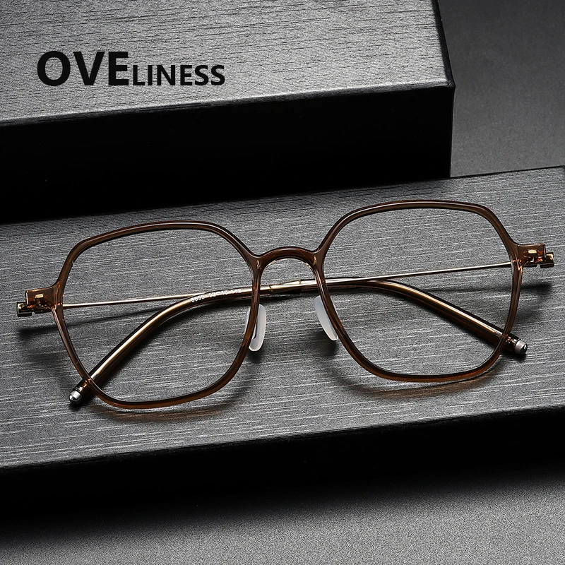 

2025 Acetate Titanium Glasses Frame Men Brand Design Vintage Retro Square Eyeglasses frame Women Spectacle Japanese male Eyewear