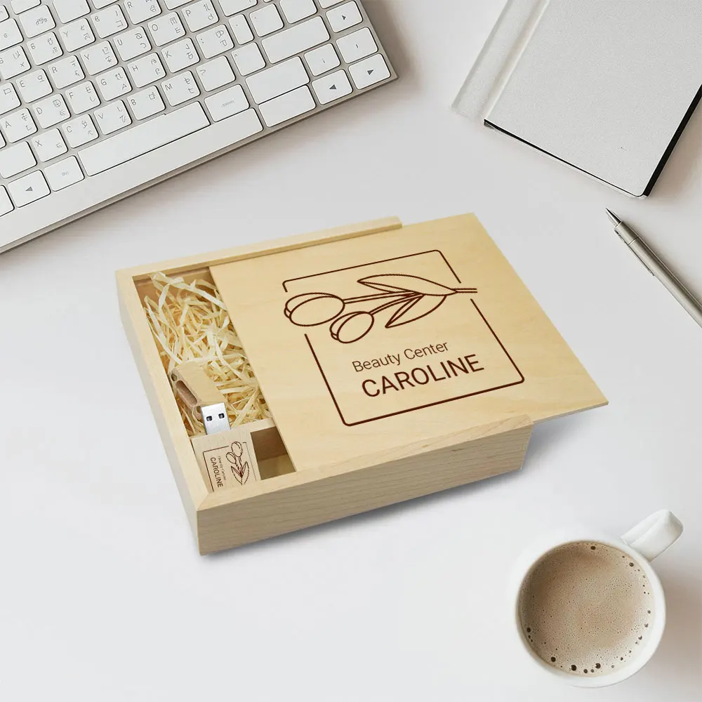 Free Custom Logo Walnut Wood Photo Album Guitar Usb+Box USB 2.0 Memory Card Pendrive 16GB 32GB Photography Wedding Gift