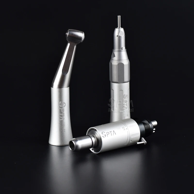 SPTA Dental Low Speed Air Turbine Handpiece Contra Angle Straight Air Motor Dentist Slow Drill Medical 2 Holes Or 4 Holes Sets S