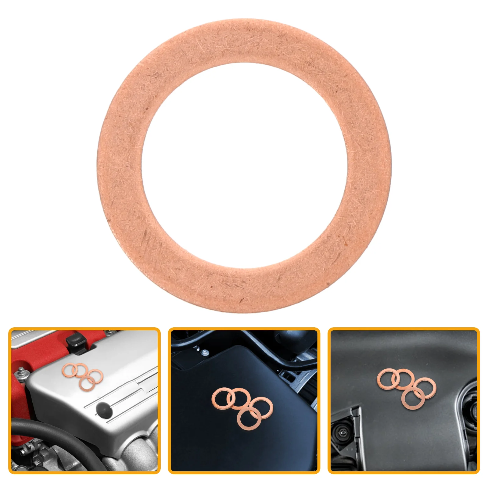 

4 PCS Oil Pipe Sealing Gasket Engine Washer Tubing Car Parts Flat Copper Washers