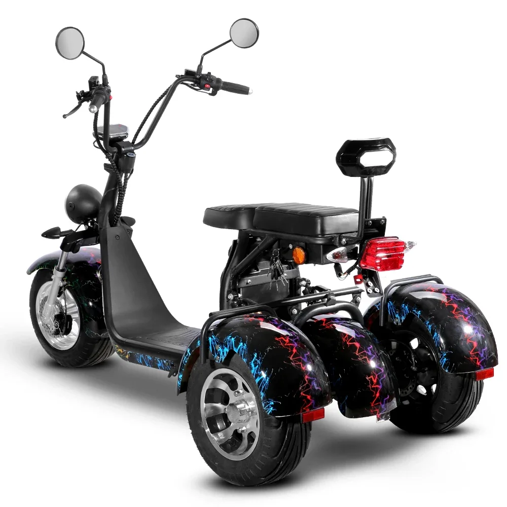 

EEC/COC Certificated Electric Tricycles 2000W Double Seat 3 Wheel Electric Scooters with Removable Lithium Battery