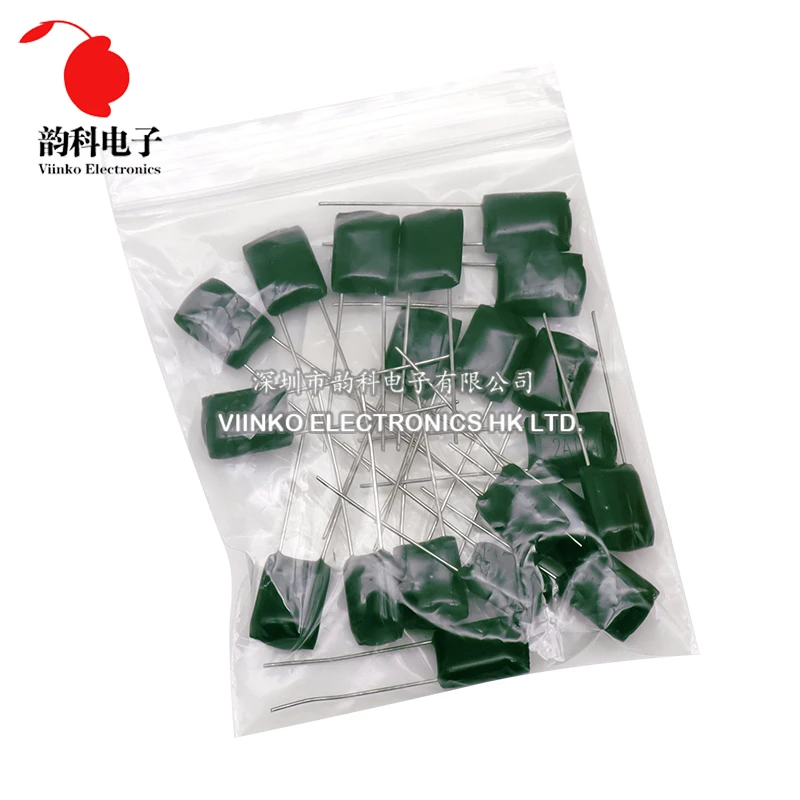 20pcs Polyester film capacitor 100V 120nF 150nF 220nF 330nF 470nF 2A124J 2A154J 2A224J 2A334J 2A474J