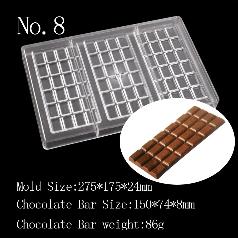 Chocolate Bar Mold  Baking Confectionery Tools  For Cake Decoration Pastry Polycarbonate Chocolate Mold