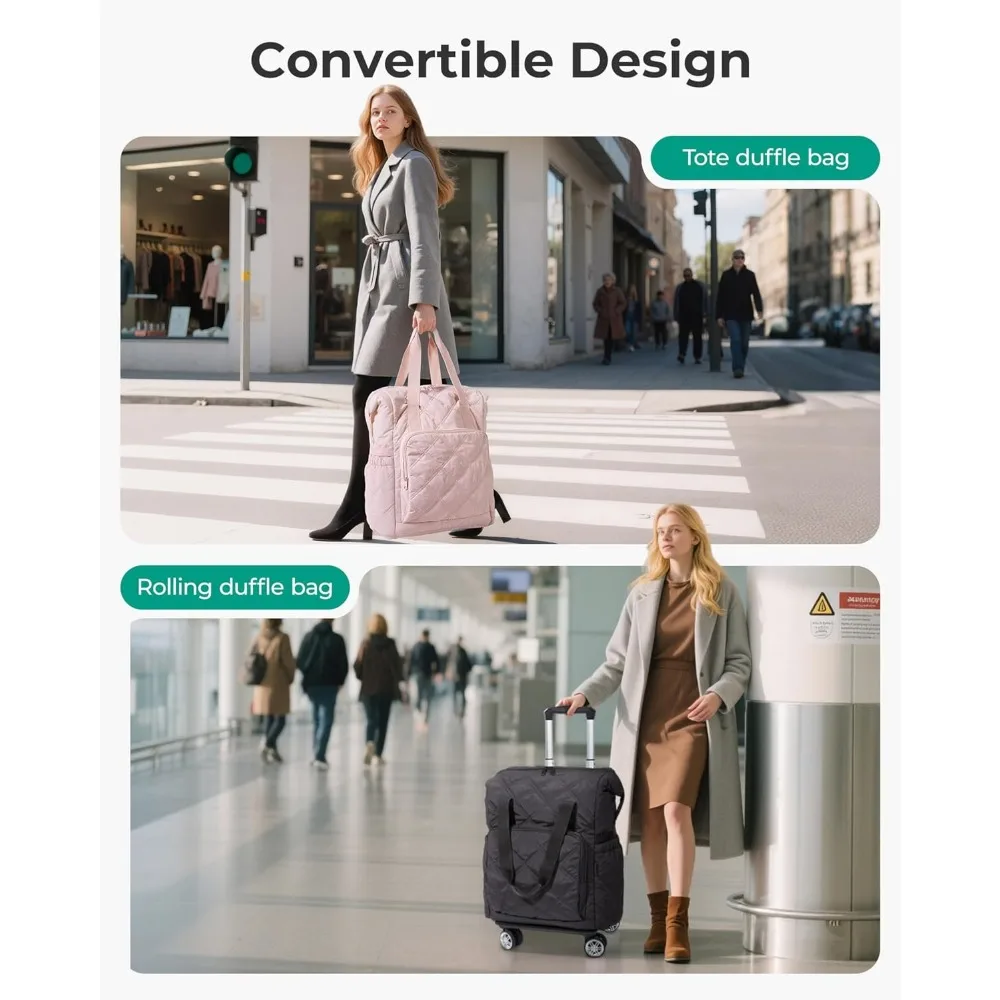 حقيبة سفر قابلة للحمل سعة 35 لترًا مع عجلات قابلة للفصل، وجيب مبلل من مادة PVC للاستخدام متعدد الاستخدامات #2