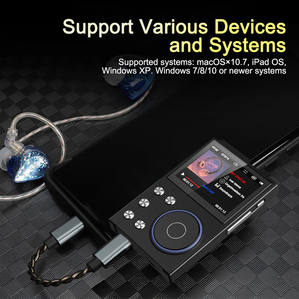 Lettore MP3 HiFi Lettore audio portatile Lettore audio HiFi Lossless Lettore musicale audio digitale portatile Supporto MP1, MP2, MP3, WMA