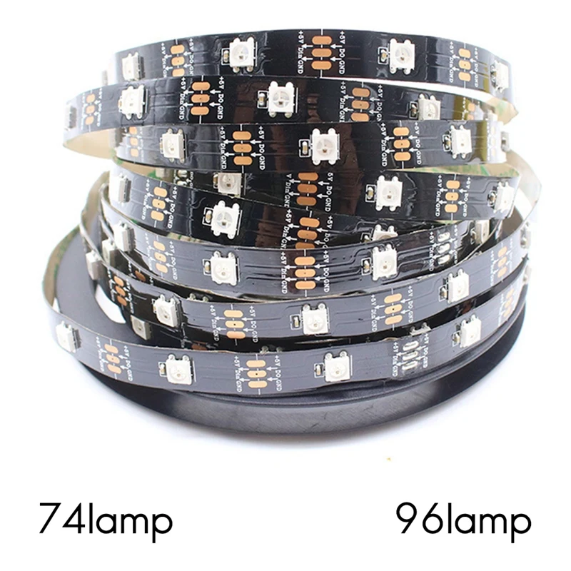 MAKE WS2812B-Individually-Addressable-Smart-RGB-LED-Strip-WS2812-Magic-Light-IP20-IP20-Waterproof-Flexible-Tape-Lamp-Bar-74LEDS