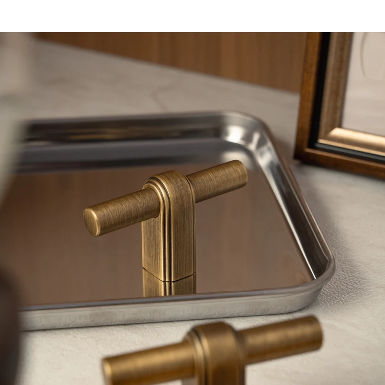 Antique brushed brass wardrobe pull and cabinet knob — supplier illustration 5