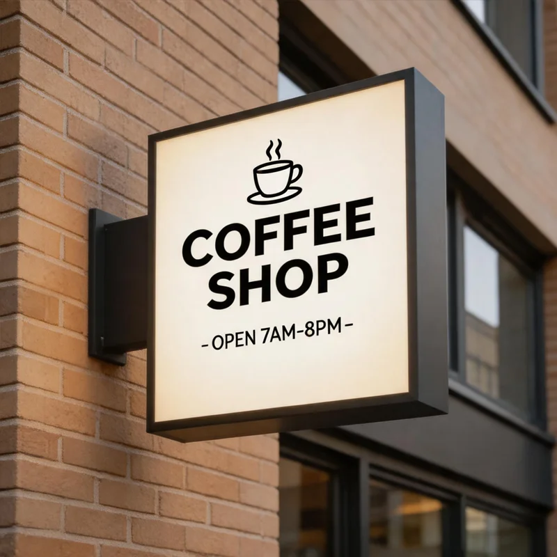 

Coffee Shop Sign Led Light Box for Advertising Custom Square Lightbox for Coffee Shop Burger Shop Outdoor Double Sided Light Box