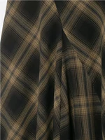 Women Vintage Plaid Skirt Fashion Lace Splice Elegant Midi Skirts Casual Street Skirt Asymmetry Ruched Female New Skirts - Image 4