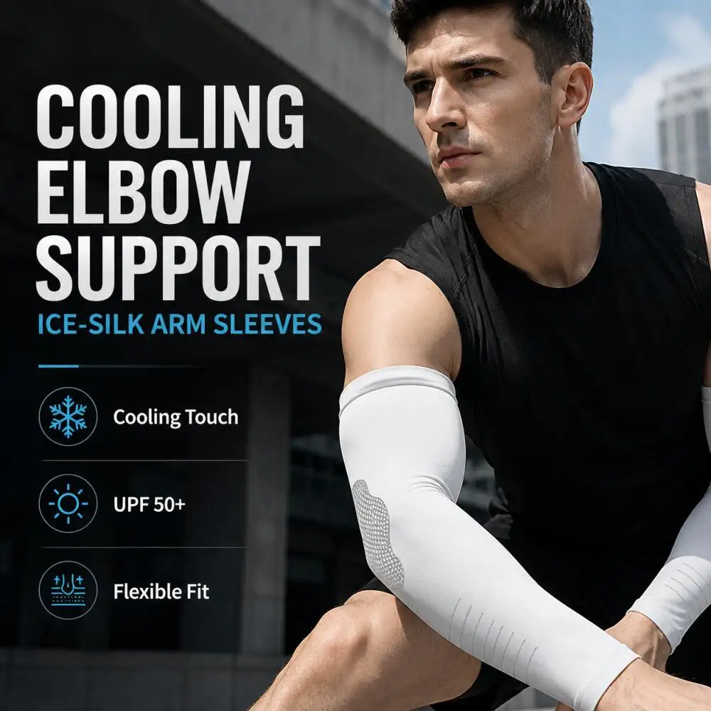Ice Silk Cooling Arm Sleeves, UV Protection, Breathable Compression Sleeves for Outdoor Sports, Cycling, and Driving