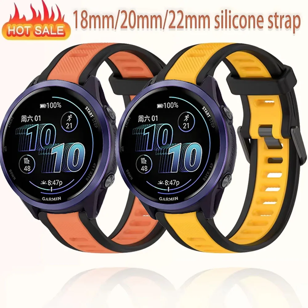 18 مللي متر/20 مللي متر/22 مللي متر سوار ساعة ذكية ل Garmin Forerunner 165 245 645 255 265 255S 265S Venu 2 Plus سوار معصمه Vivoactive 5