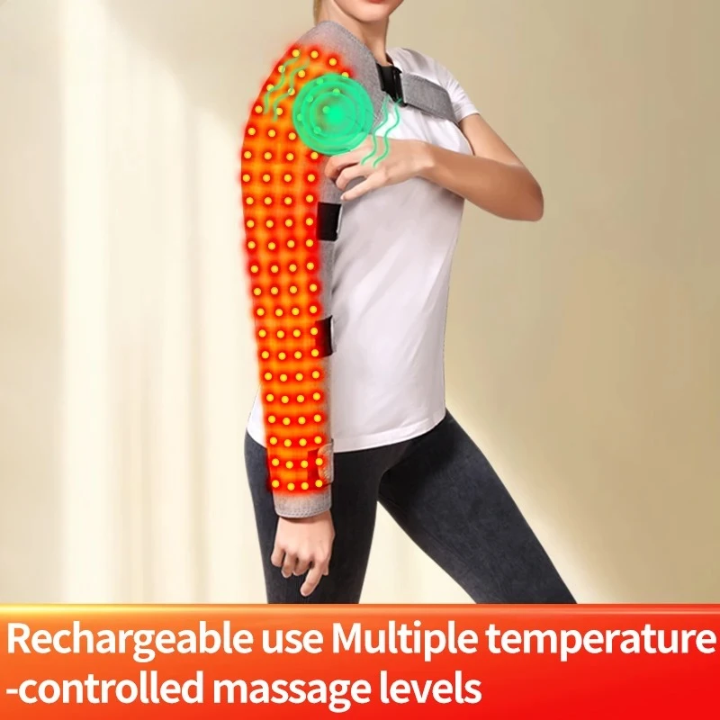 Red Light Heated Shoulder Arm Brace 3 Gear Vibration for Arm Muscle Relaxation Relief Pain Relieve Stress Sports Recovery