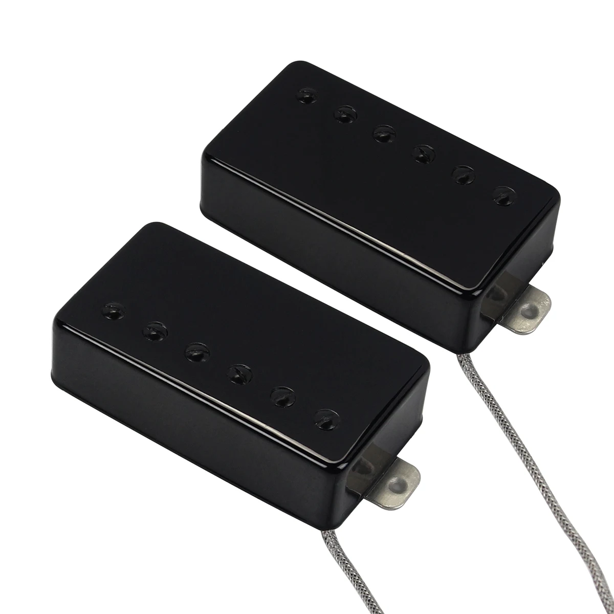 FLEOR 2PCS Alnico 5 Humbucker LP Guitar Pickup Neck Bridge Pickups Set Black Guitar Parts
