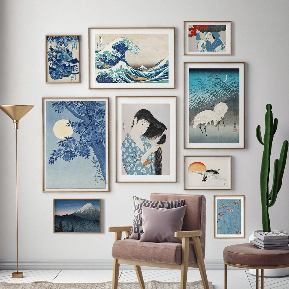 

The Great Wave Surfing Poster Katsushika Hokusai Exhibition Canvas Painting Print Picture Vintage Wall Bedroom Home Decoration