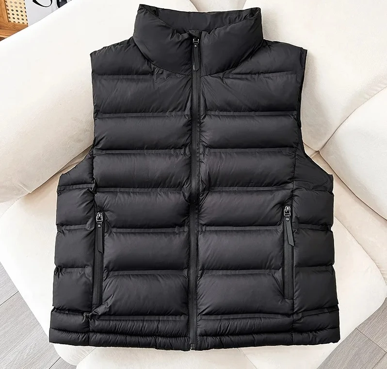 

New Autumn Winter Korean Loose Down Cotton Vest Women Short Stand Collar Sleeveless Jacket Coats Fashion Waistcoat Vests