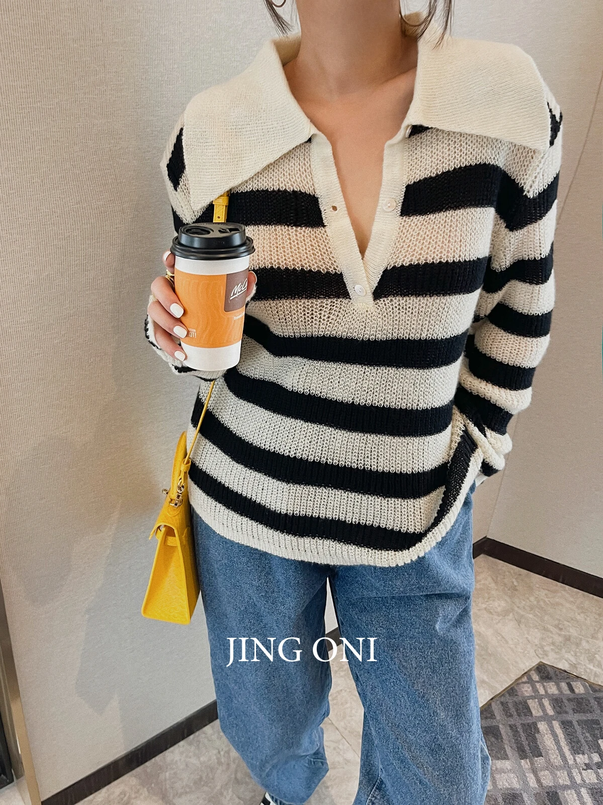 Striped Sweater Y2k Blouse 2023 Woman Clothing Korean Style Vintage Fashion Autumn Pullover Long Sleeve New Knit Tops Oversize