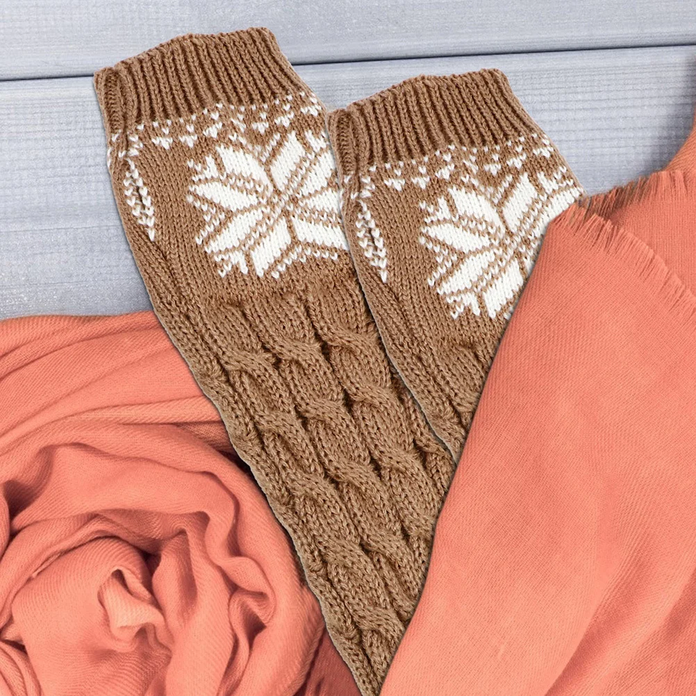 2쌍 겨울용 팔 워머 크리스마스 슬리브 편안한 커버 유연하고 휴대 가능하며 내구성이 뛰어나고 유지 관리가 쉬운 고급 양모 실