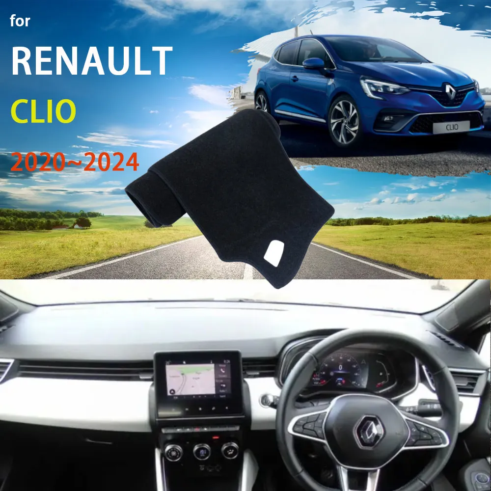 

Car Dashboard Cover Dash Mat for Renault Clio Lutecia MK5 BF 2020 2021 2022 2023 2024 Pad Sunshade Cushion Nonslip Anti-UV Sun