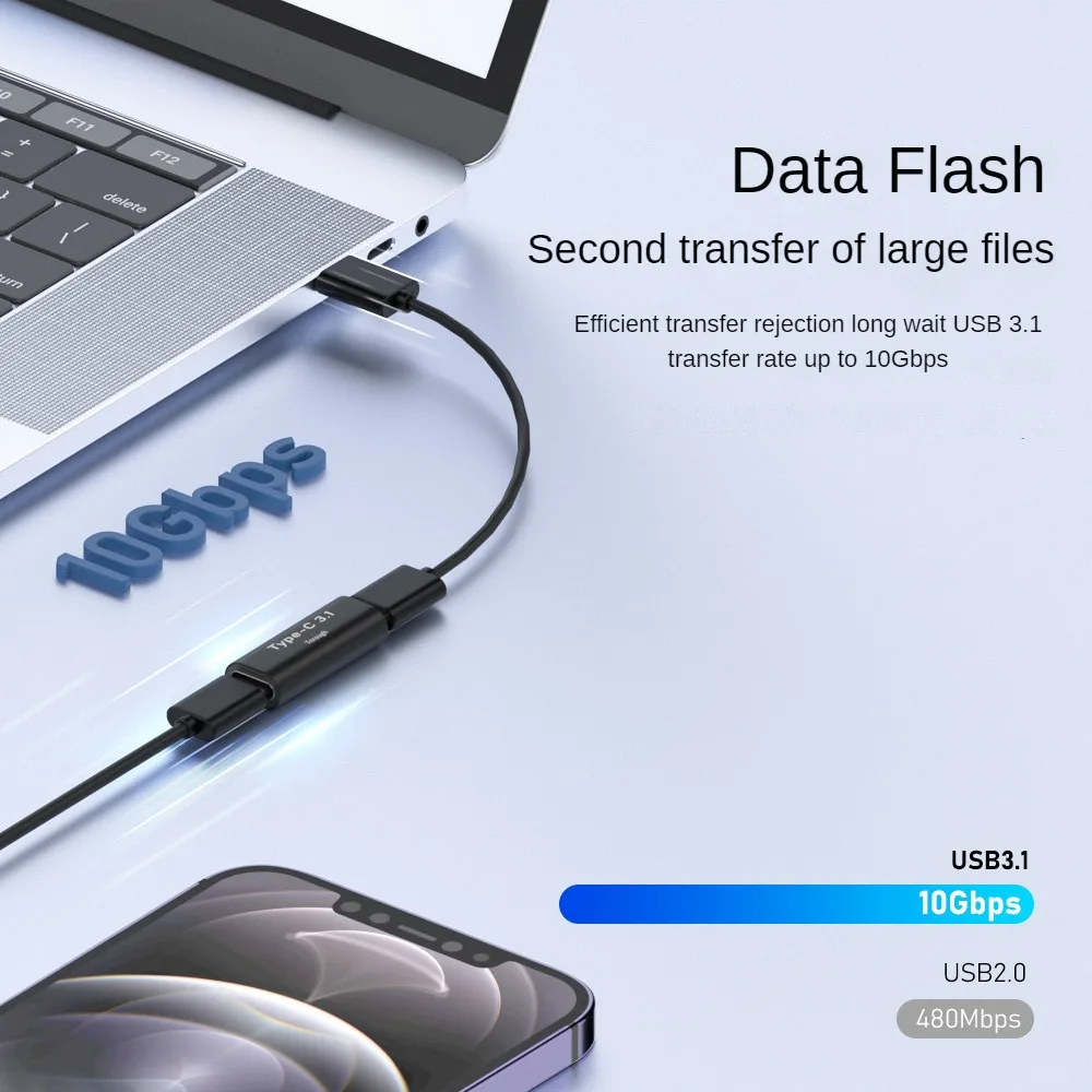 Bidirectional Usb Adapter 4k Screen Projection Double Female Adapter Full-function Type-c Adapter Accessories