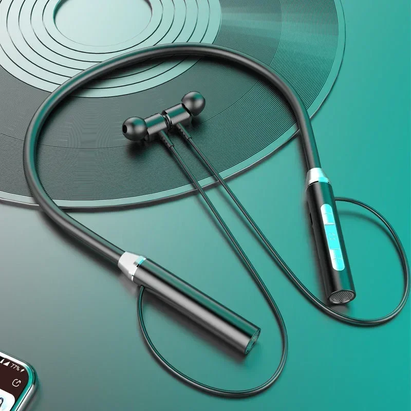 

Wireless Earphones Bluetooth 5.3 Neckband Headphones Gaming LED Display HIFI Headset Sports TWS Earbuds With Mic TF Card