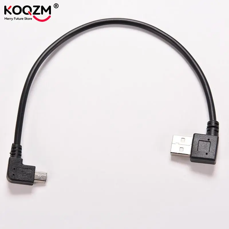 25cm 90 Degree Angled Mini USB Cable Mini USB To USB 2.0 Data Sync Charger Cable For Mobile Phone MP3 MP4 GPS Camera HDD