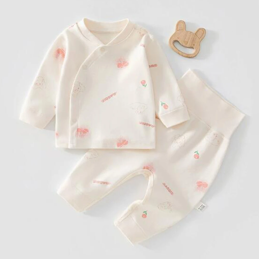 Baby Boy Outfits 100% Combed Cotton Long Sleeve Tops Pants 2 Pieces Spring Autumn Infant Clothing Sets Unisex Baby Girl Clothes