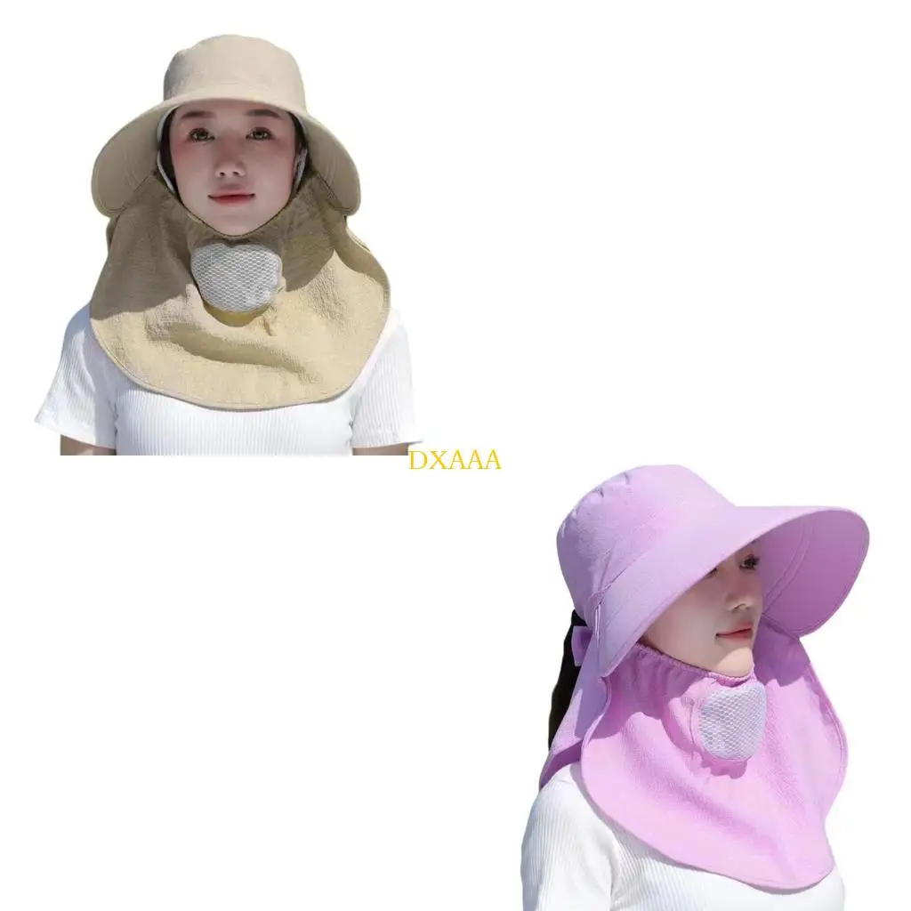 DXAA Breathable Ponytail Hat with Face Cover Sun Hat Holiday Moisture Wicking Hat Hot Holiday Present for Student Teens