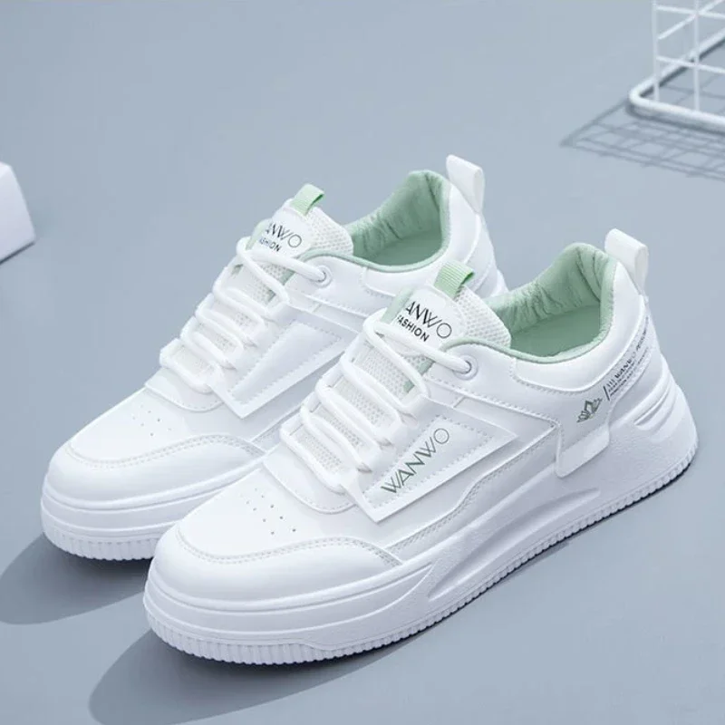 New 2024 Women SneakersThick-soled Small White Shoes Women's Breathable Student Board Shoes Thick-soled Platform Shoe 35-40