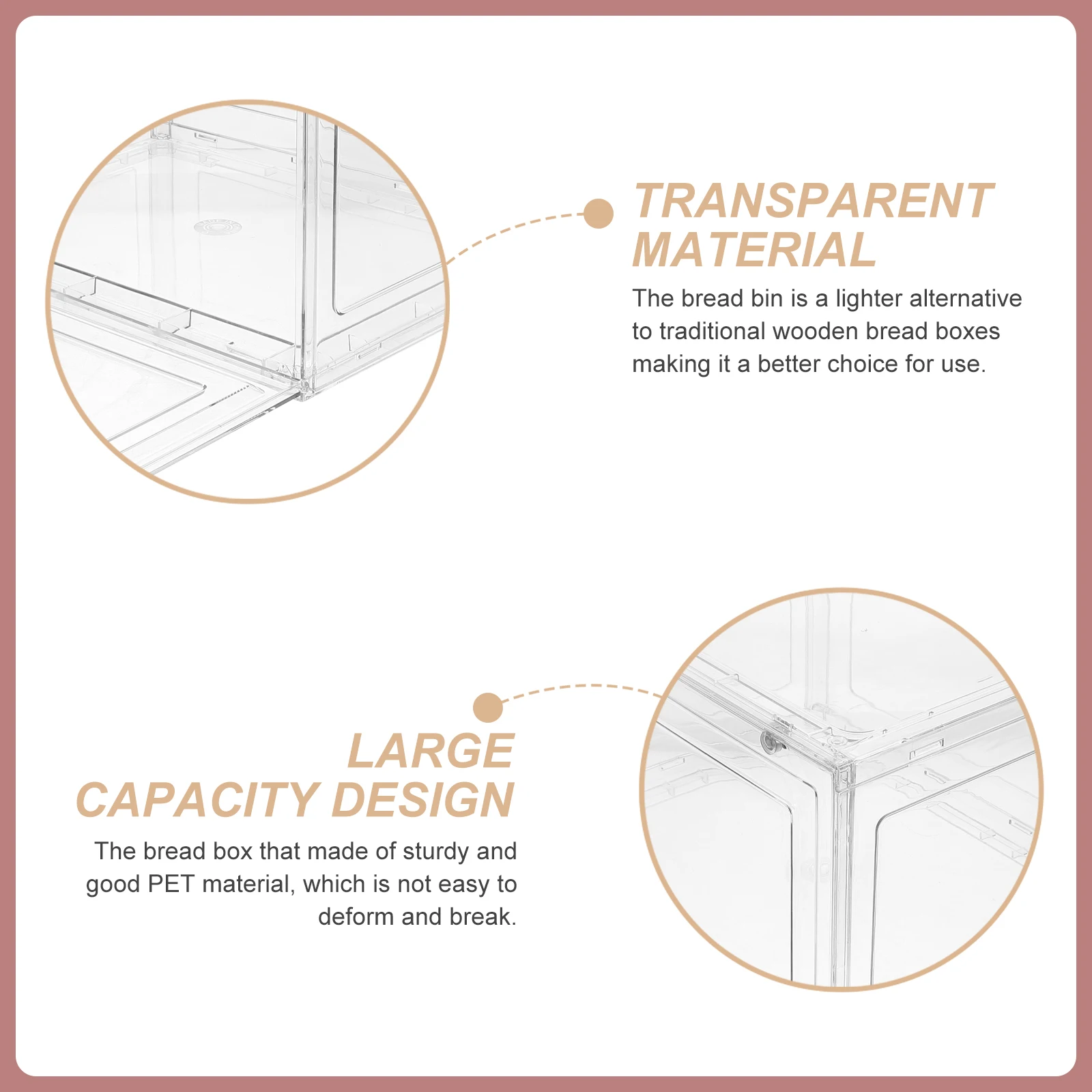 

Large Capacity Bread Box Kitchen Rack Storage Container Clear Holder Bin Counter Loaf Containers PET Dustproof Bread Storage