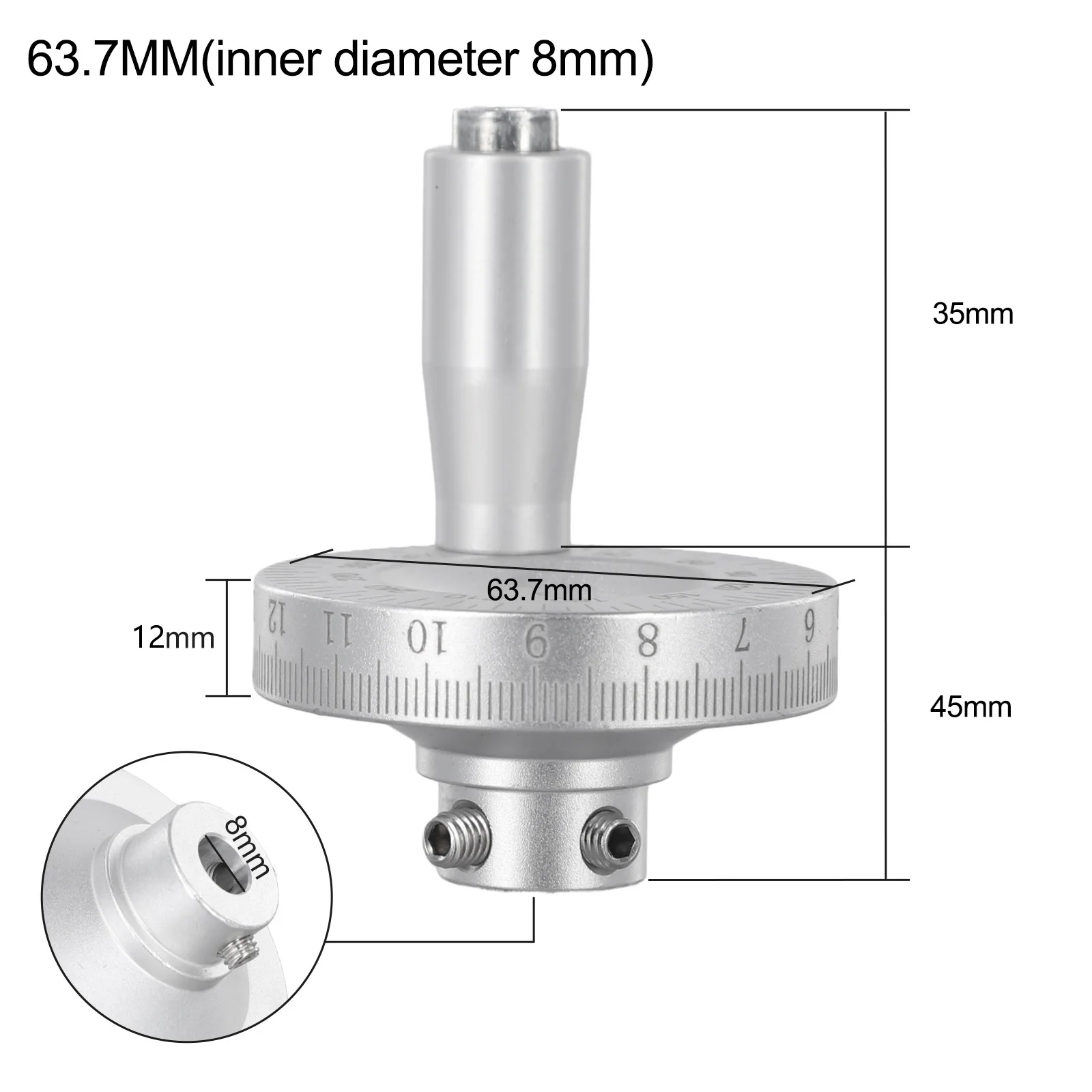 Aluminum Alloy for lathe Hand Wheel with Slide Scale 63 7mm Designed for High Accuracy and Durability in Industrial Environments