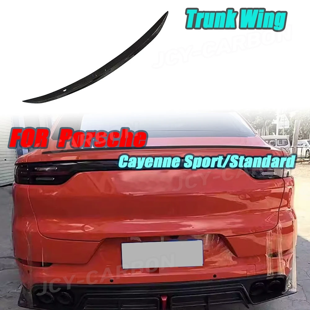 

JCYECF Carbon Fiber FRP Rear Trunk Spoiler Wing for Porsche Cayenne Sport/Standard 2022 Car Rear Bumper Mid Spoiler Trims