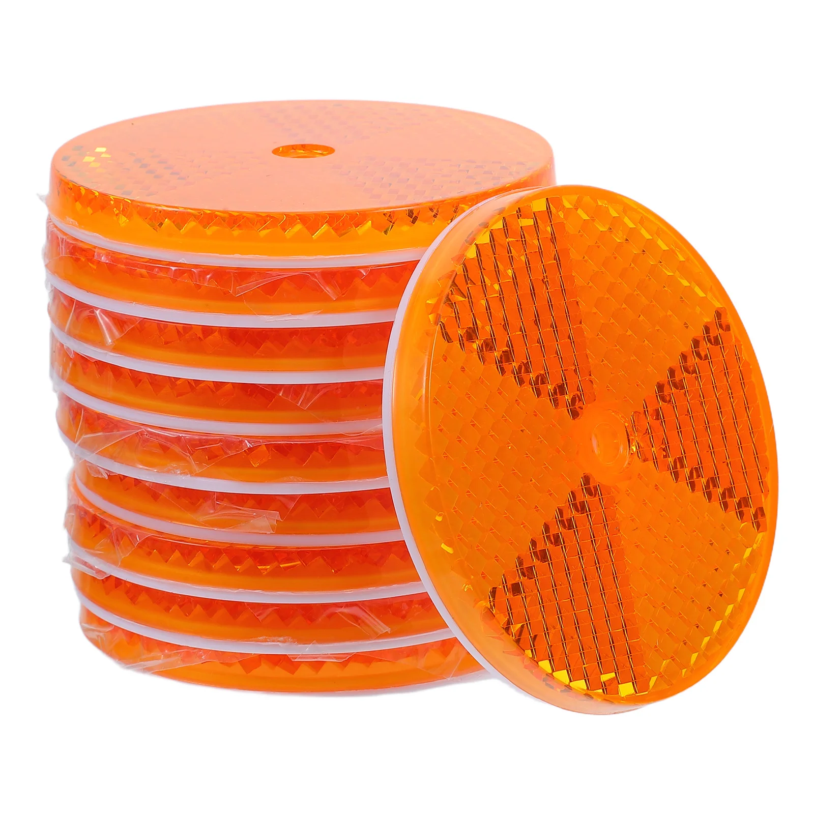 10Pcs Road Safety Reflectors Weather-Resistant Bright Round Reflective Markers for Driveway Parking Lot Gate Post Fire Hydrant