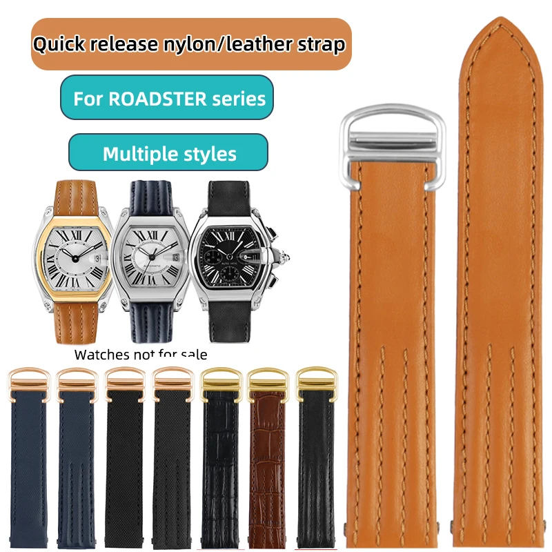 カルティエ スポーツ ロードスター W用 6206018   W 6206017   ナイロンストラップ Lea-ther ストラップ時計バンドクイックリリースカスタム 19 ミリメートル 20 ミリメートル時計ベルトメンズ