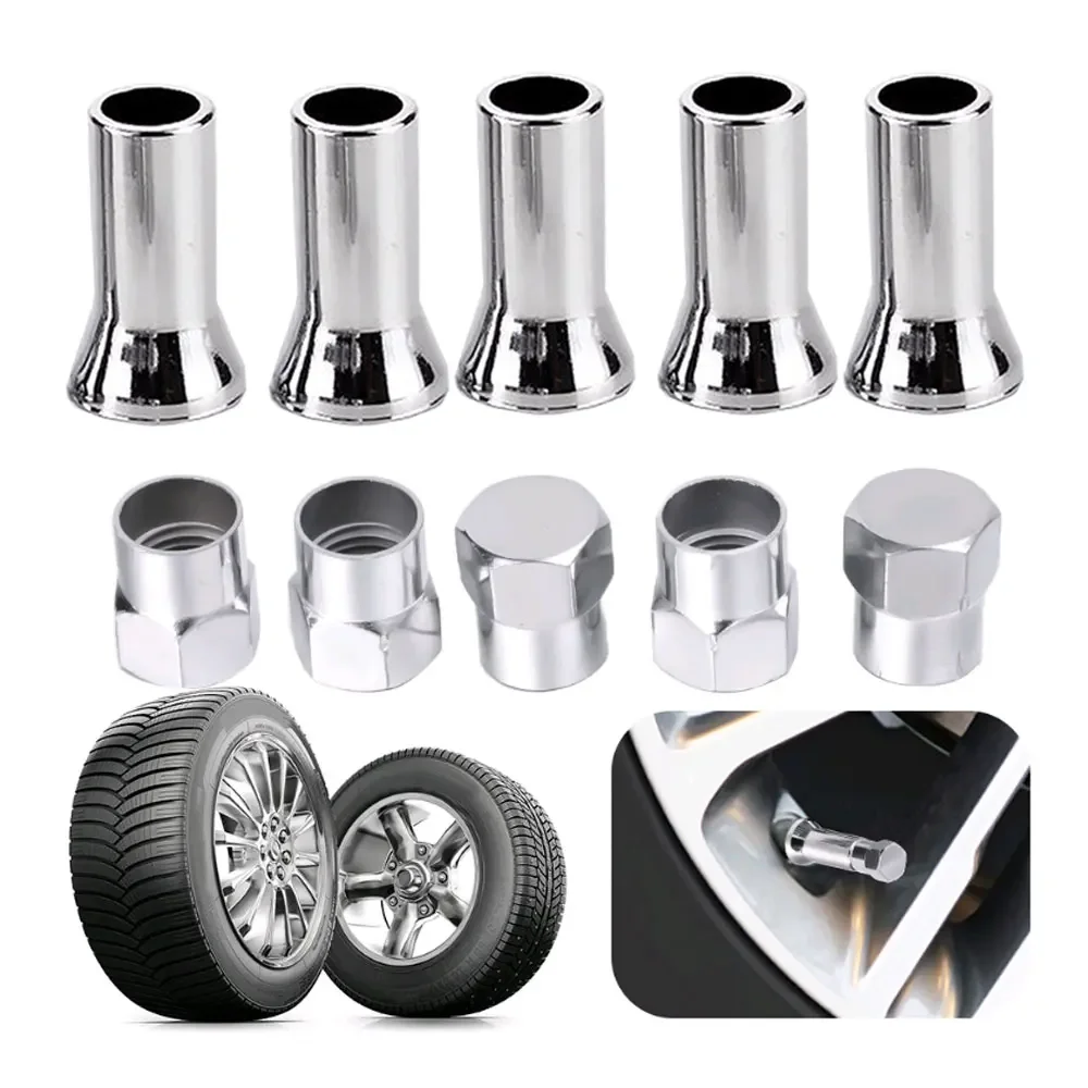 

10Pcs Car Tire Valve Caps TR414 Car Truck Tire Wheel Tyre Valve Stem Hex Caps With Sleeve Covers Auto Universal Accessories