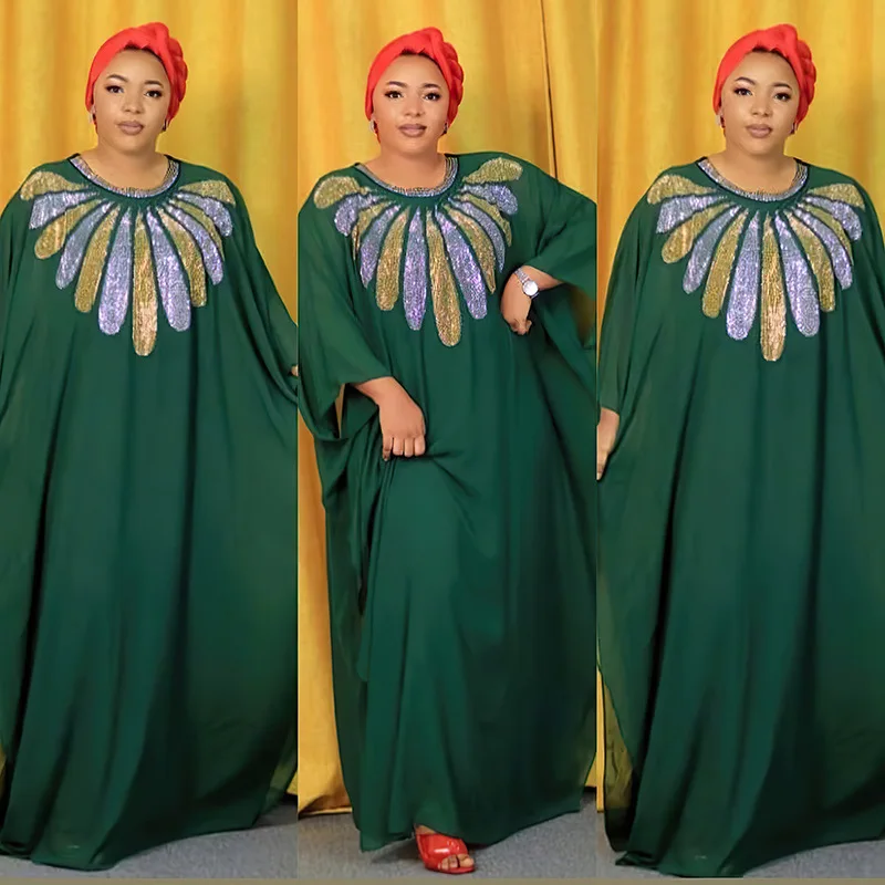 

Two Piece Sets Nigeria Turkey Caftan African Dresses For Women Traditional Ramada Abaya Muslim Diamond Boubou Robe Clothes Dress