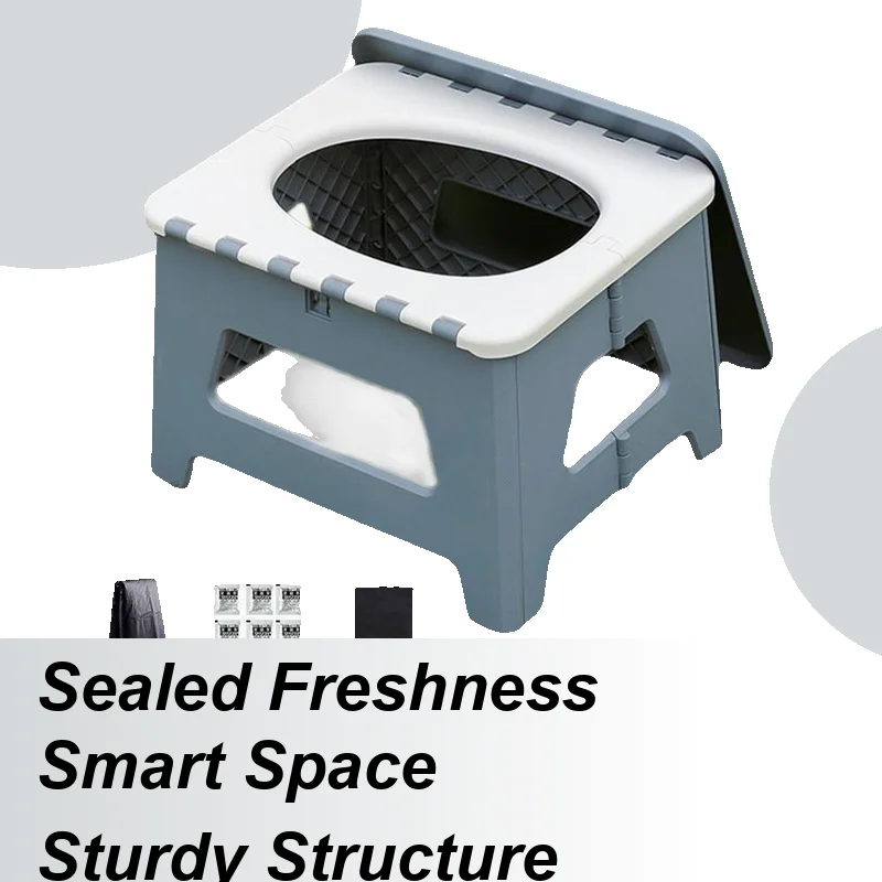 

Portable Camping Toilet Portable Toilet For Adults Camping Foldable Seat Stool Privacy Accessories For Backpacking Hiking Tent
